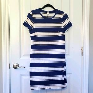 Old Navy Fitted Blue and White Dress